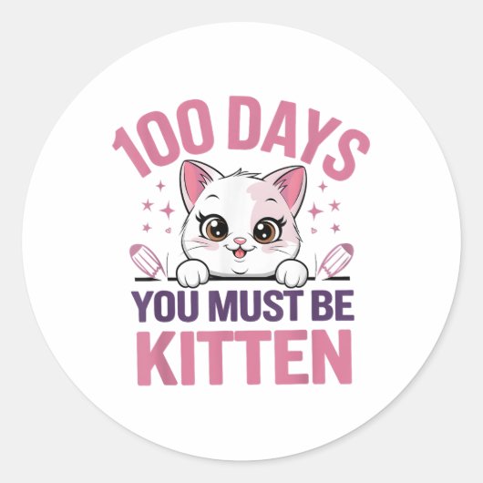 100日の子ネコ100th ラウンドシール (正面)