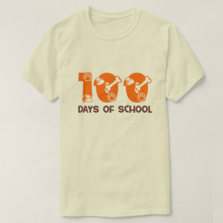 100日の学校おもしろい犬骨 Tシャツ