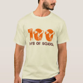 100日の学校おもしろい犬骨 Tシャツ (正面)