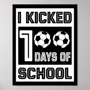 100日の学校おもしろい100日サッカー用 ポスター