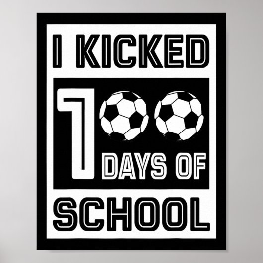 100日の学校おもしろい100日サッカー用 ポスター (正面)