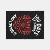 100日の学校かわいいハートハッピー100日 フリースブランケット (正面(横))