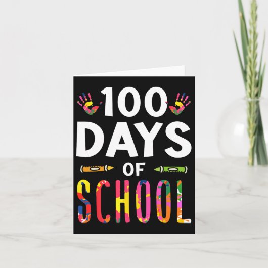 100日の学校ことわざかわいいチーム甘い カード (正面)