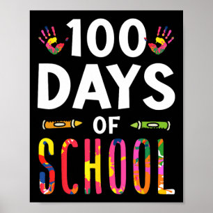 100日の学校ことわざかわいいチーム甘い ポスター
