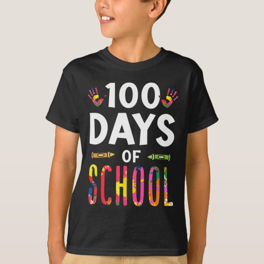 100日の学校ことわざかわいいチーム甘い Tシャツ (正面)