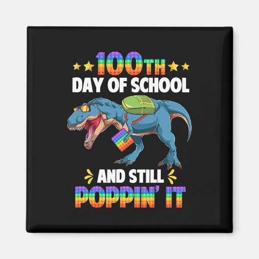 100日の学校と今でも100日T マグネット (正面)