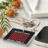 100日の学校と愛し続けるハート愛 キーホルダー (正面右)