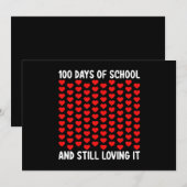 100日の学校と愛し続けるハート愛 招待状 (正面/裏面)