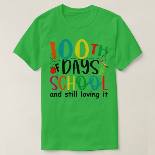 100日の学校と愛し続け教える Tシャツ (デザイン正面)