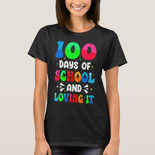100日の学校と100おもしろい日の Tシャツ (正面)