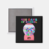 100日の学校のグムボールマシンテ子供へーシュ マグネット (正面/裏面)
