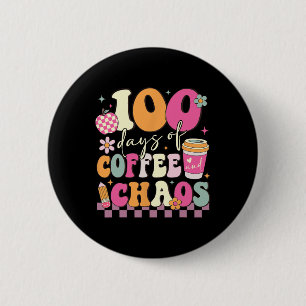 100日の学校のコーヒー愛好家100th日Schooo 缶バッジ
