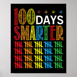 100日の学校のタリーは100日をマーク頭が切れるする ポスター