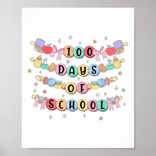 100日の学校のブレスレット100日女の子の子供 ポスター (正面)