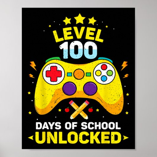 100日の学校のロック解除ゲーマーゲームのビデオゲーム ポスター (正面)