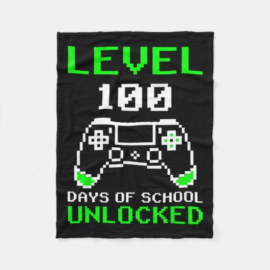 100日の学校のロック解除ゲーマービデオゲーム少年 フリースブランケット (正面)