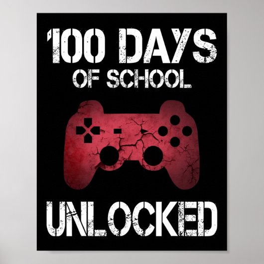 100日の学校のロック解除ゲーマー少年の子供の女の子 ポスター (正面)