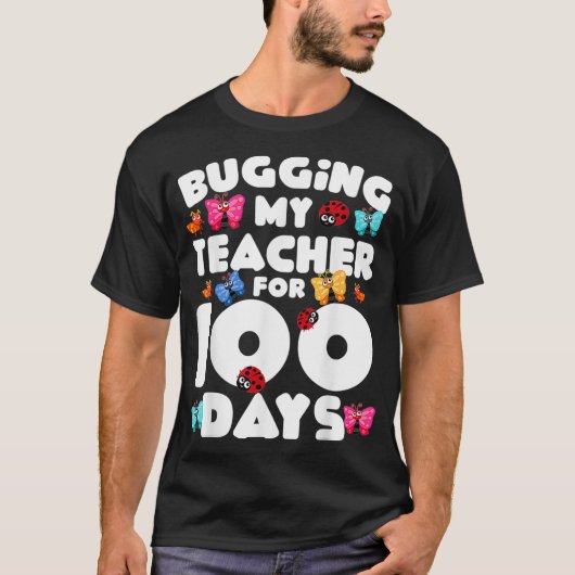 100日の学校の先生を盗聴おもしろいする Tシャツ (正面)