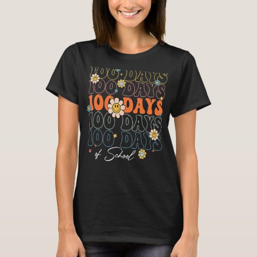 100日の学校の先生男の子ハッピー100日 Tシャツ (正面)