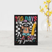 100日の学校の子供おもしろい100番目の日 カード (黄色い花)