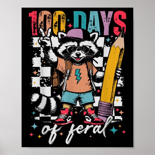 100日の学校の子供おもしろい100番目の日 ポスター (正面)
