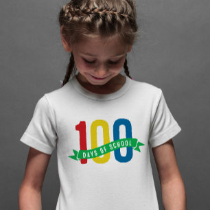 100日の学校の子供のワイシャツ Tシャツ