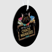 100日の学校の方法おもしろい先生生き延び オーナメント (正面)