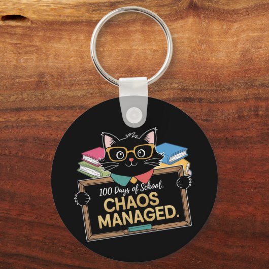 100日の学校の方法おもしろい先生生き延び キーホルダー (正面)