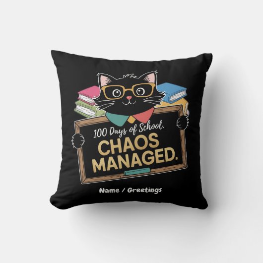 100日の学校の方法おもしろい先生生き延び クッション (正面)