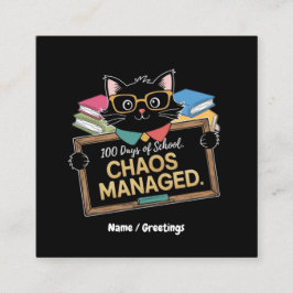 100日の学校の方法おもしろい先生生き延び スクエア名刺