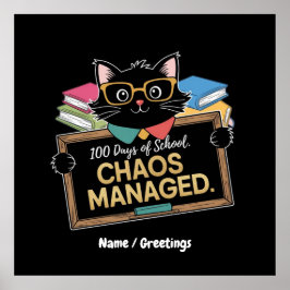 100日の学校の方法おもしろい先生生き延び ポスター