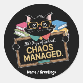 100日の学校の方法おもしろい先生生き延び ラウンドシール