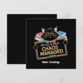 100日の学校の方法おもしろい先生生き延び 招待状 (正面/裏面)