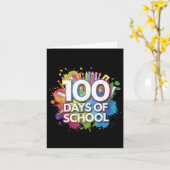 100日の学校の水の色スプラッシュ先生スタッド カード (黄色い花)
