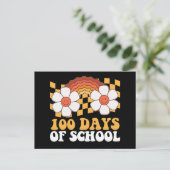 100日の学校の花レインボーグルービーレトロ ポストカード (スタンド正面)