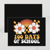 100日の学校の花レインボーグルービーレトロ ポストカード (正面/裏面)