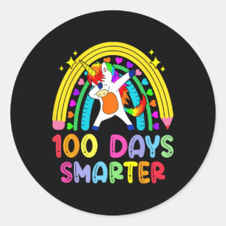 100日の学校の虹100日目の少年 ラウンドシール