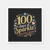 100日の学校の輝き学と笑い スタンダードカクテルナプキン (正面)