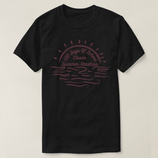 100日の学校の近くの夏休み14 Tシャツ (デザイン正面)