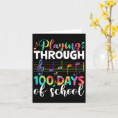 100日の学校の音楽先生学生ギフト100 カード (黄色い花)