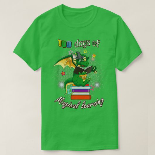 100日の学校の魔法学の本ドラゴンテ Tシャツ (デザイン正面)