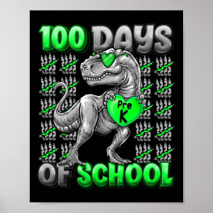 100日の学校の100前の日の頭が切れる男の子 ポスター