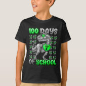 100日の学校の100前の日の頭が切れる男の子 Tシャツ (正面)