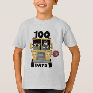 100日の学校のTシャツおよびギフトをバスで運んで下さい Tシャツ