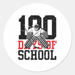 100日の学校アイスホッケースポーツ学生ティーチ ラウンドシール