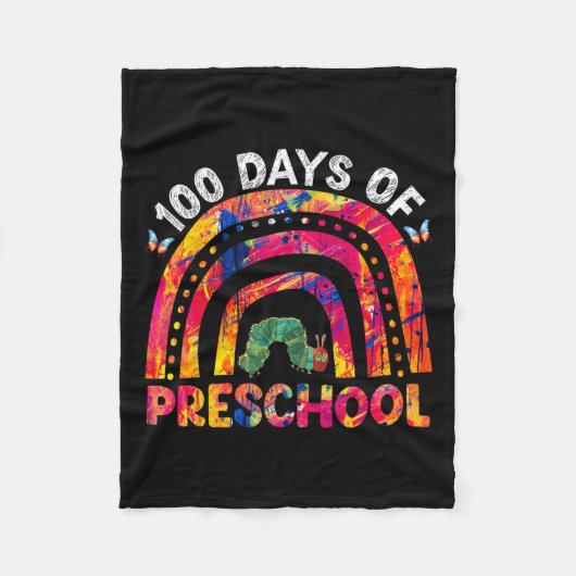 100日の学校アフロガールキッズ100th Day Teache フリースブランケット (正面)