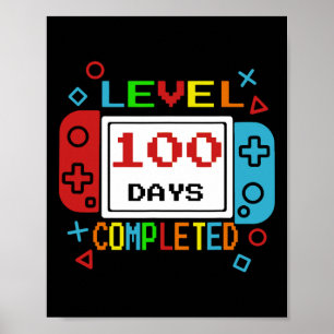 100日の学校ゲーマー少年キッズ100th Day Of Sch ポスター
