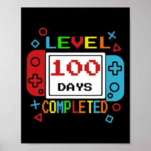 100日の学校ゲーマー少年キッズ100th Day Of Sch ポスター (正面)