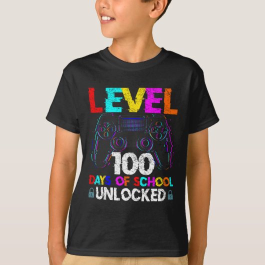 100日の学校ゲーマー少年レベル100ロック解除Ga Tシャツ (正面)