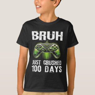 100日の学校ゲーマーBruh Boys Kids Video Game Tシャツ